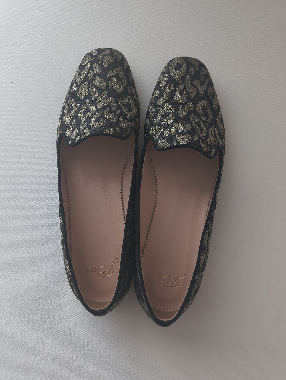 J.Crew Gold Leopard Print Flat Loafers - Women